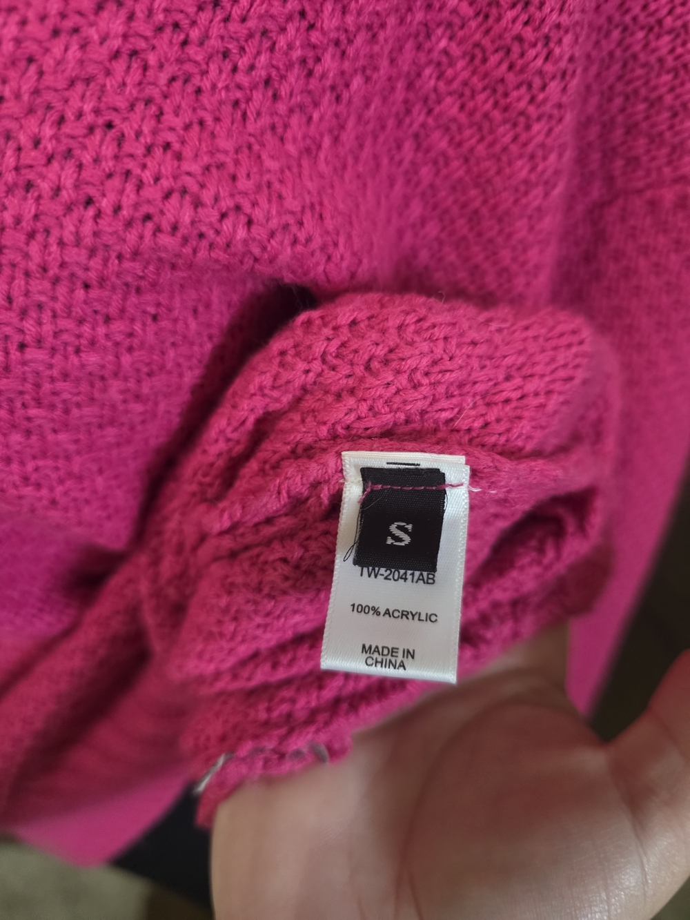 Judith March Hot Pink Knit Sweater with Gold Sequin Lightning Bolt - Picture 5 of 5